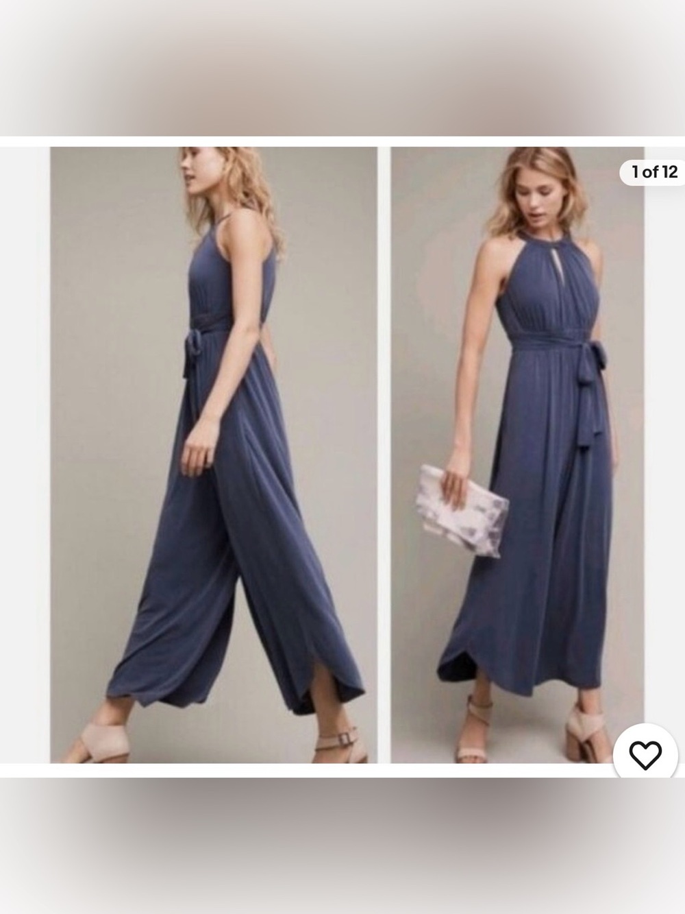 Moulinette Soeurs Navy Wide Leg Jumpsuit